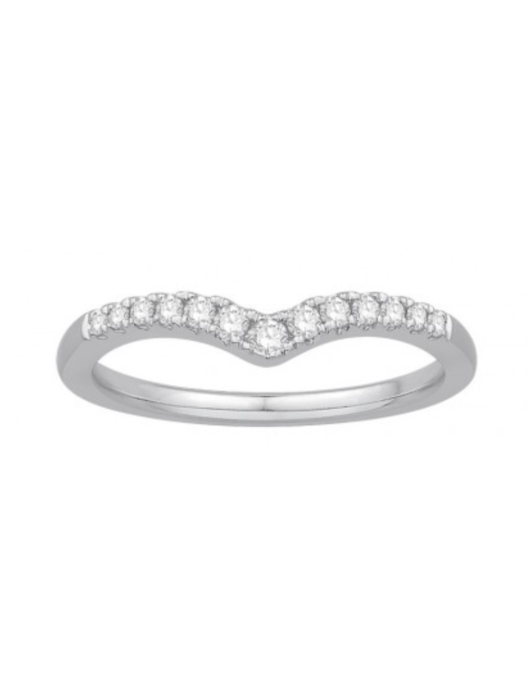 Alliance Femme "Aile de Mouette" Or Blanc & Diamants