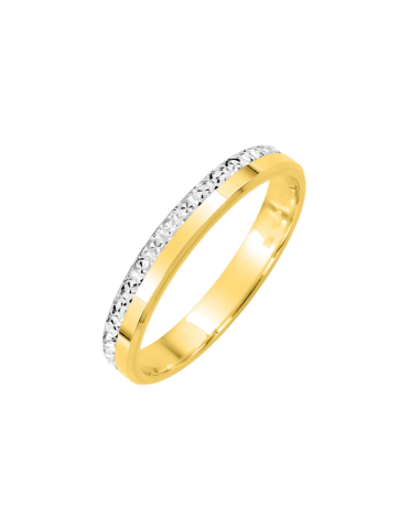 Alliance Dame ciselée Or Jaune & Or Blanc