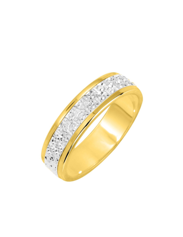 Alliance Dame ciselée Or Jaune & Or Blanc