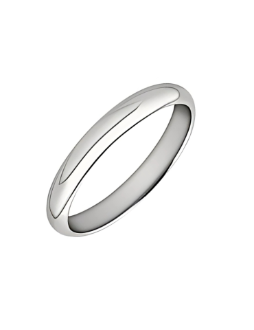 Alliance Homme demi- jonc Platine