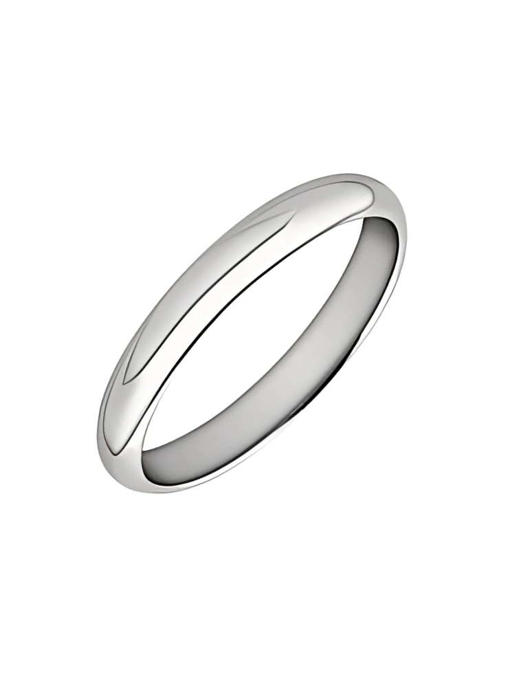 Alliance Homme demi- jonc Platine