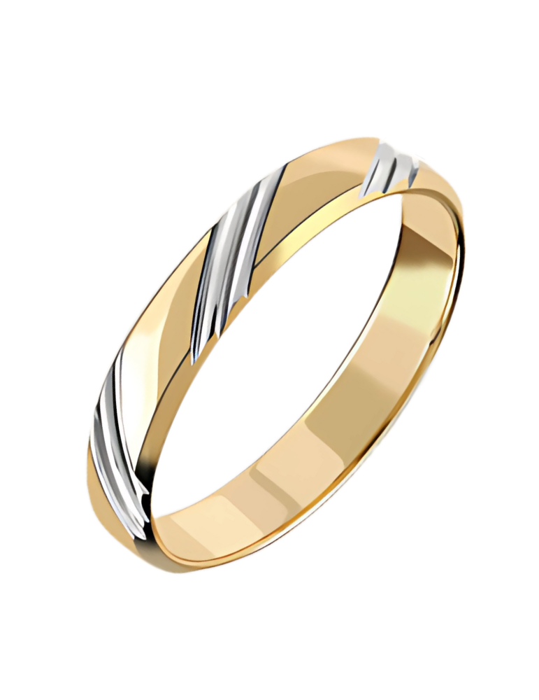 Alliance Homme Or Jaune & Or Blanc