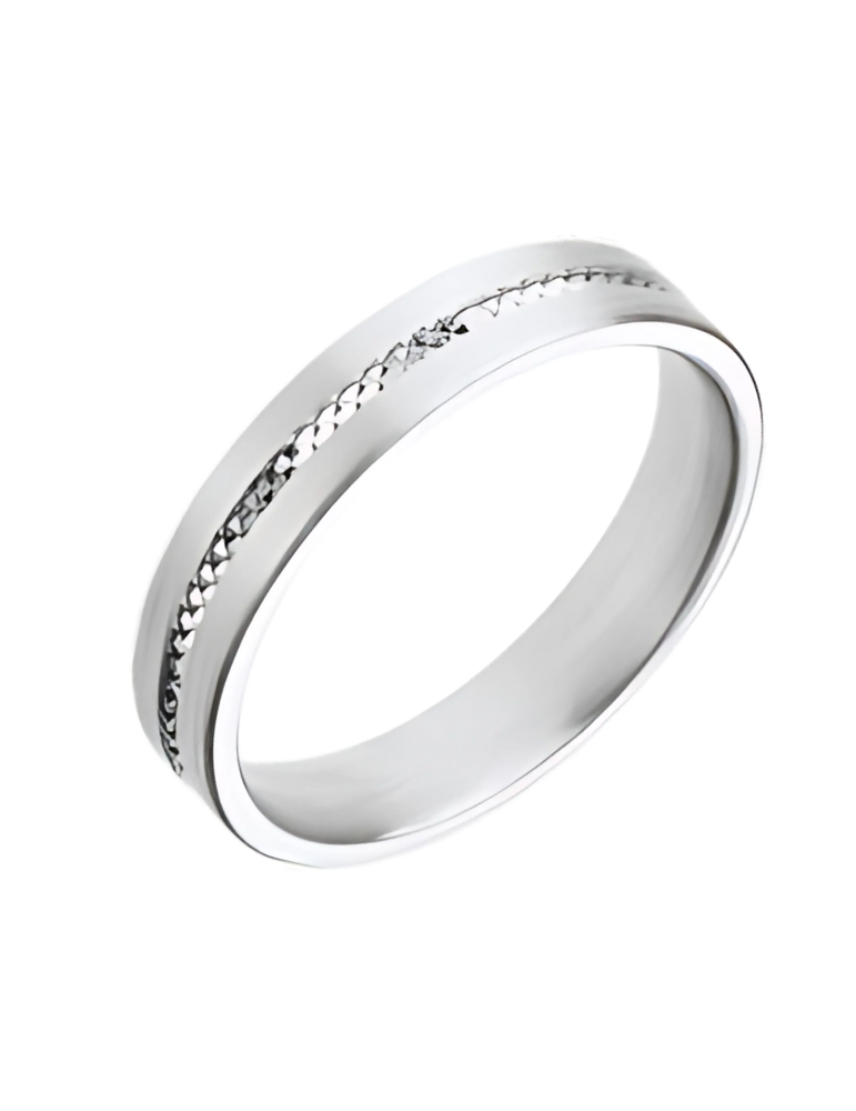 Alliance Homme Or Blanc