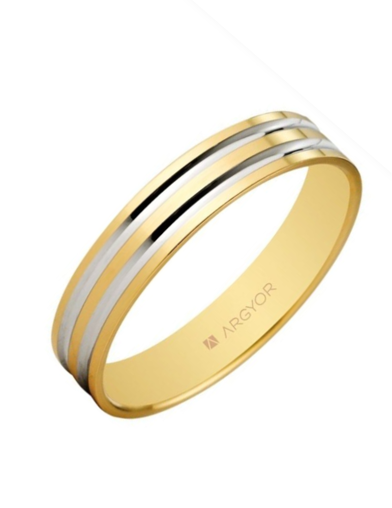 Alliance Homme Or Jaune & Or Blanc