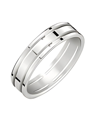 Alliance Homme Or Blanc