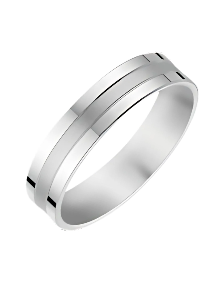 Alliance Homme Or Blanc