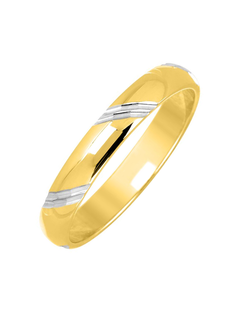 Alliance Homme en Or Blanc & Or Jaune