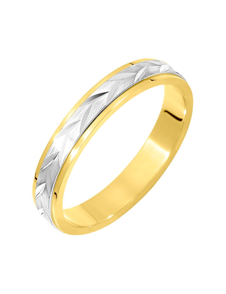 Alliance Homme en Or Blanc & Or Jaune