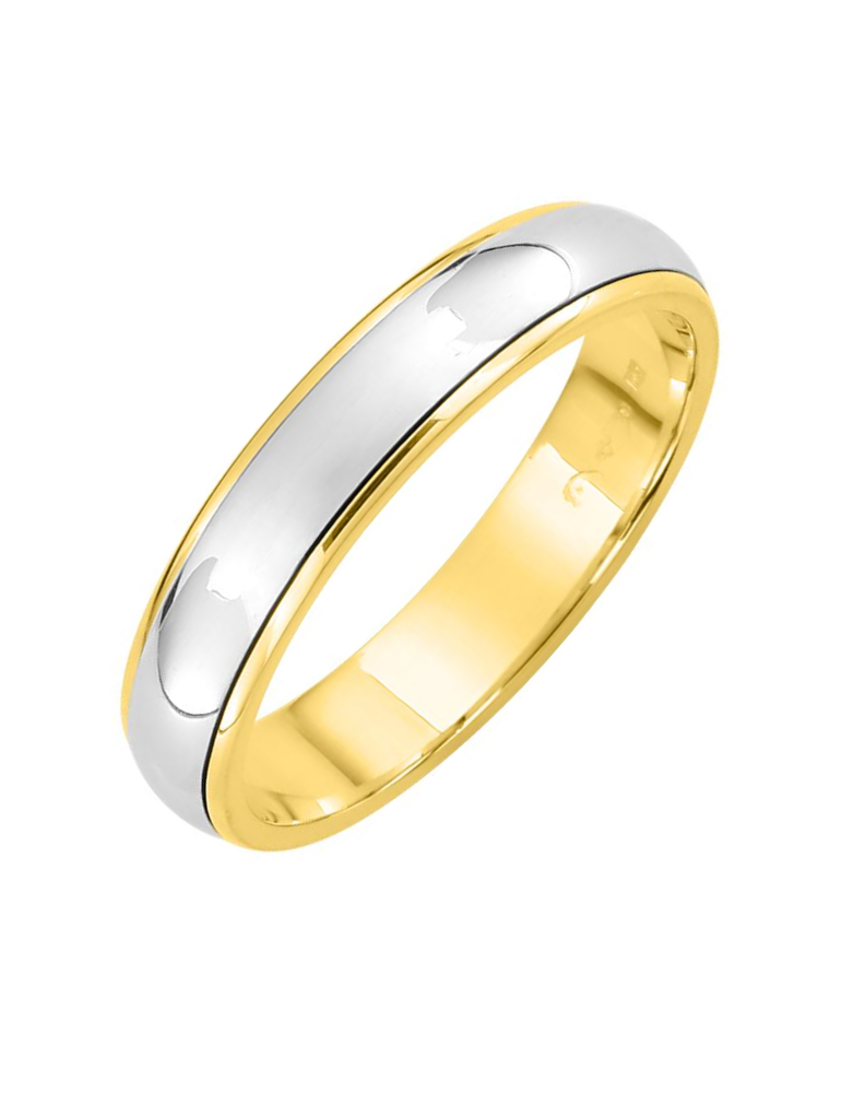 Alliance Homme en Or Blanc & Or Jaune
