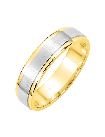 Alliance Homme en Or Blanc & Or Jaune