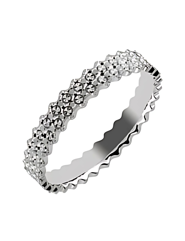 Alliance Femme ciselée Or Blanc