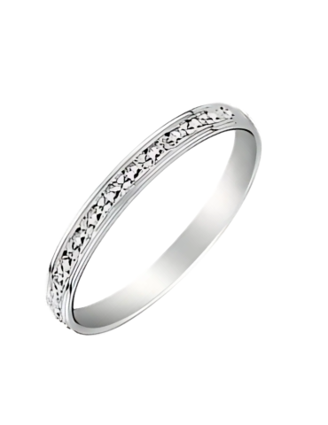 Alliance Femme Ciselée Or Blanc