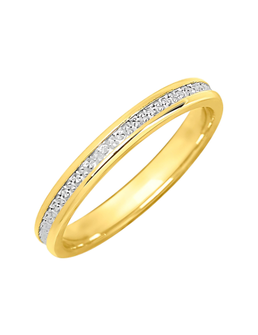 Alliance Femme Ciselée Or Jaune & Or Blanc