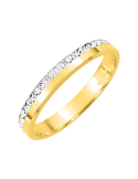 Alliance Femme ciselée Or Jaune & Or Blanc