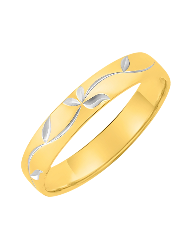 Alliance Femme Or Jaune & Or Blanc