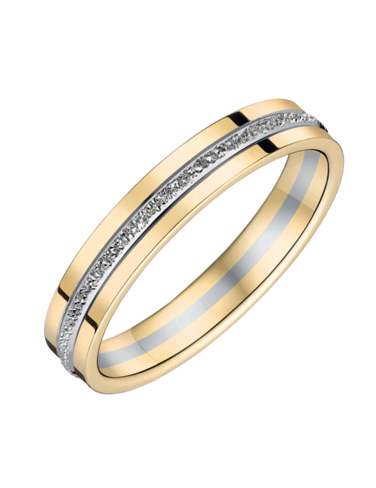 Alliance Femme Or Jaune & Or Blanc