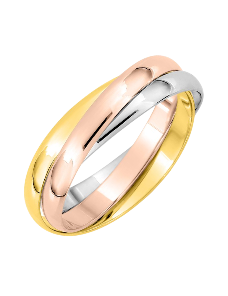 Alliance Femme en Or Jaune, Or Rose & Or Gris