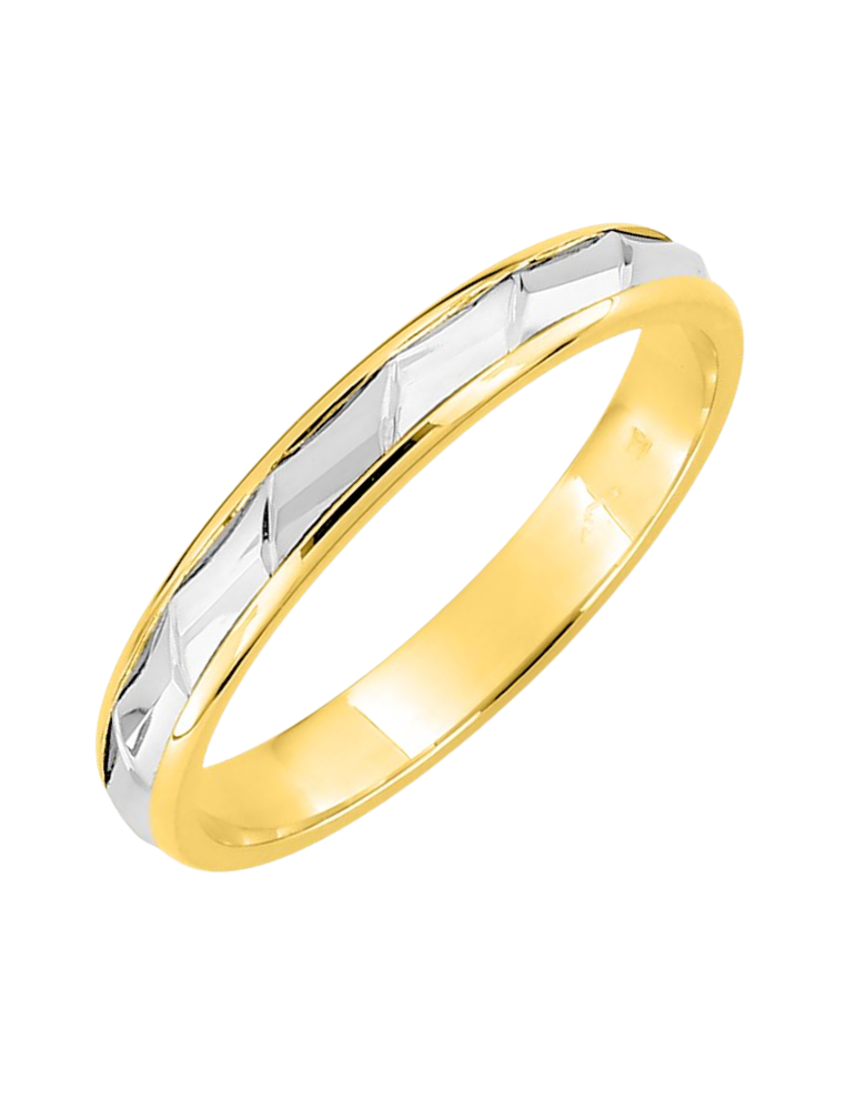 Alliance Femme en Or Jaune & Or Blanc