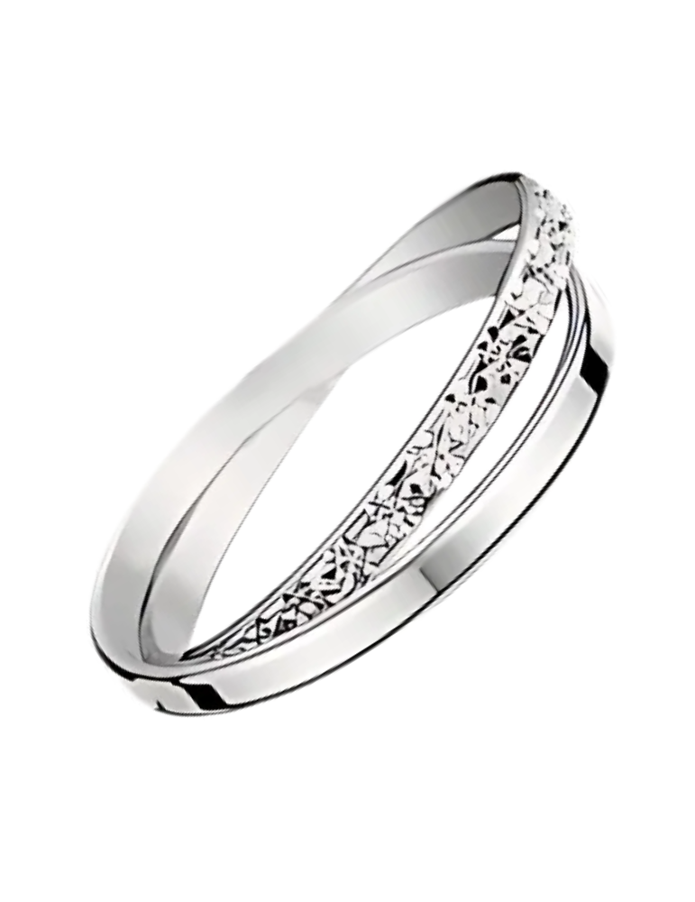 Alliance Femme deux anneaux Or Blanc