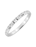 Alliance Femme Or Blanc Ciselée Demi- jonc