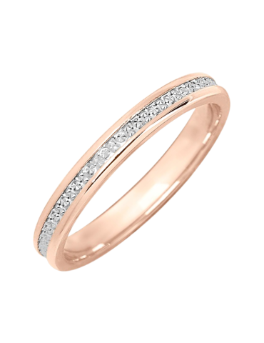 Alliance Femme Ciselée Or Rose & Or Blanc