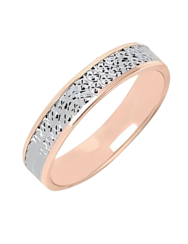 Alliance Femme en Or Rose Ciselée