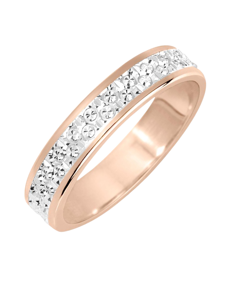 Alliance Femme en Or Rose Ciselée