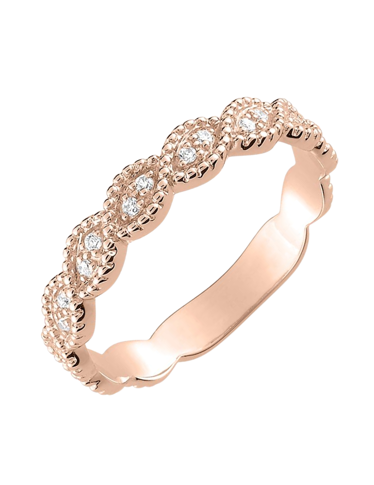 Alliance Femme en Or Rose & Diamants