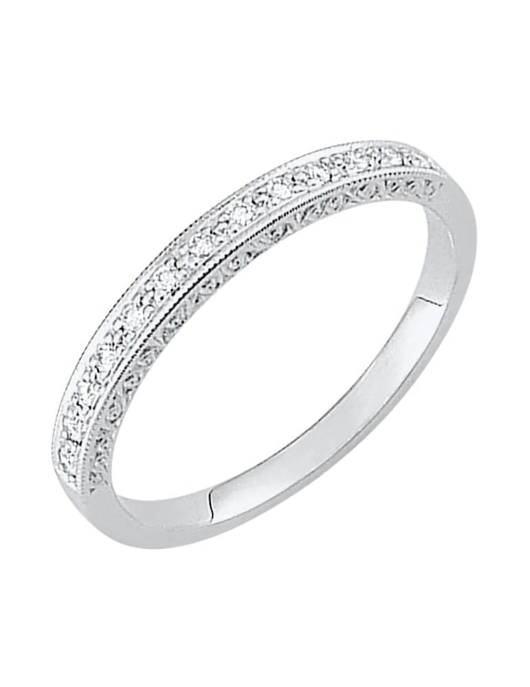 Alliance Femme Or Blanc & Diamant