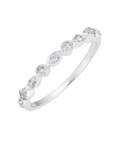 Alliance Femme Or Blanc & Diamants
