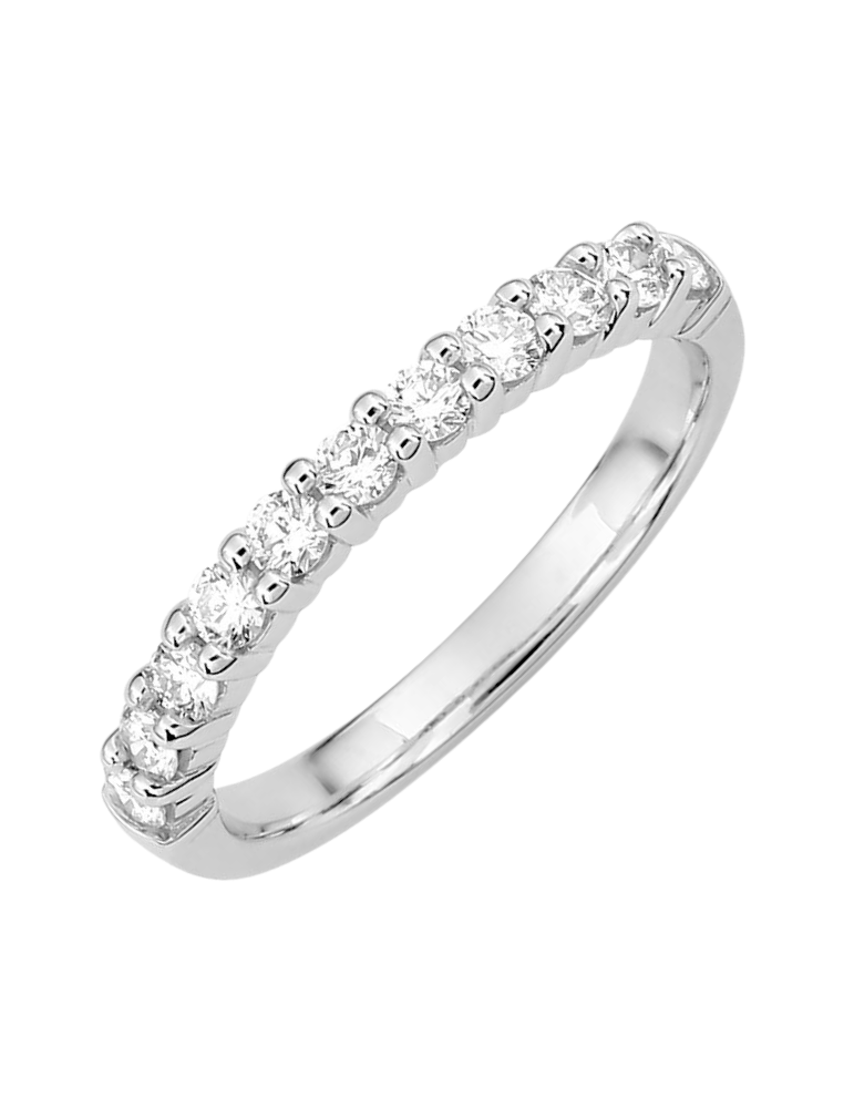 Alliance Femme Demi-tour en Or Blanc & Diamants