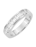 Alliance Femme Or Blanc & Diamants Baguette