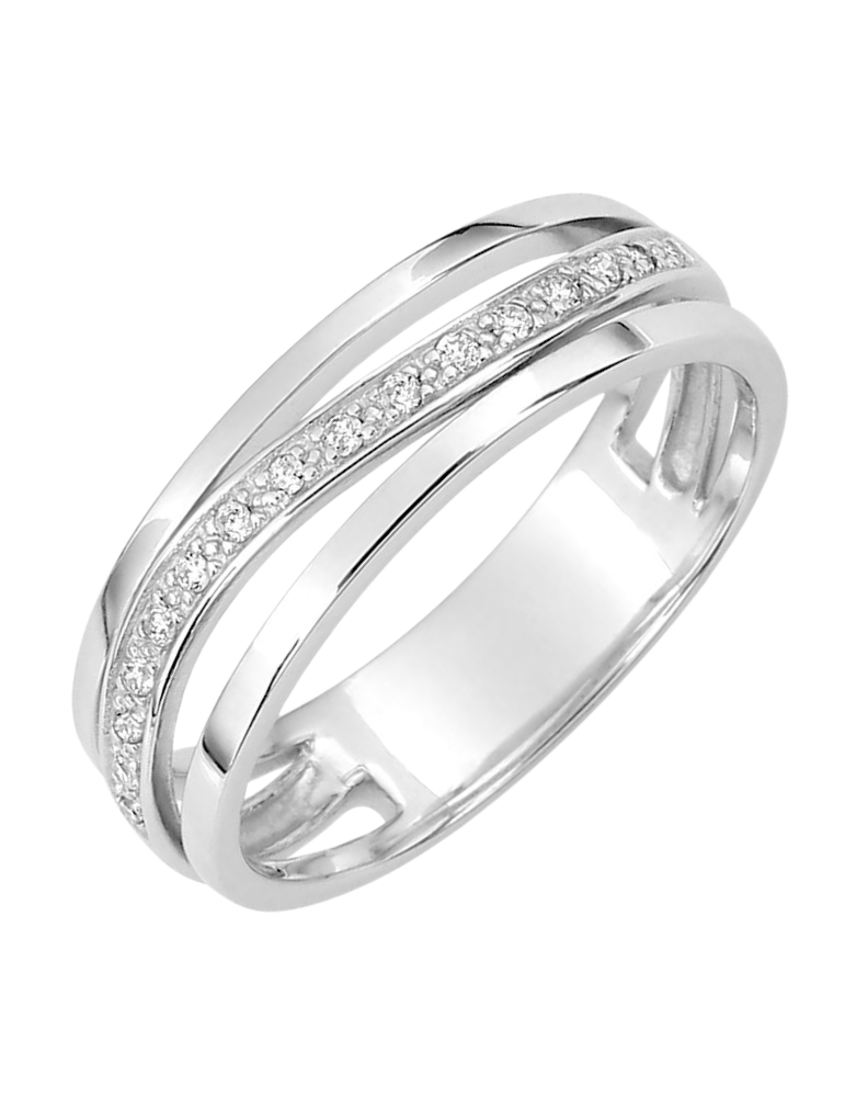 Alliance Femme Or Blanc & Diamants