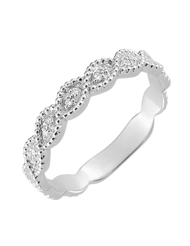 Alliance Femme Or Blanc & Diamants