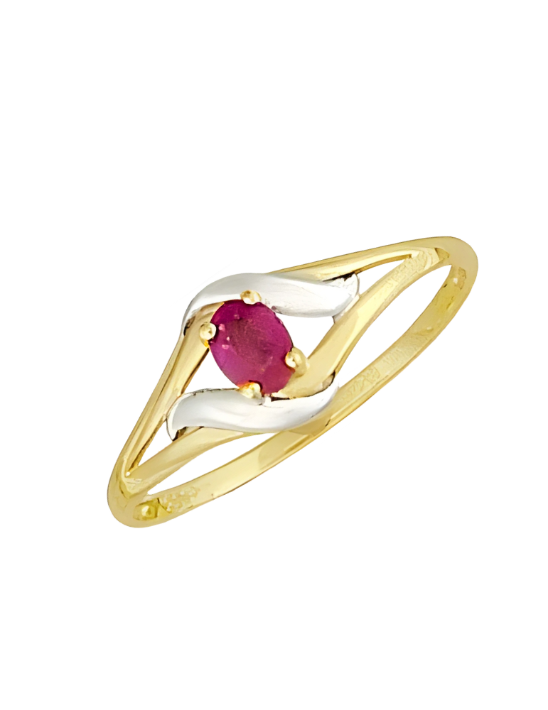 Bague Or Jaune & Rubis