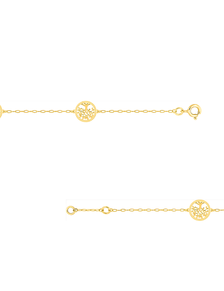 Bracelet Or Jaune Arbre de Vie