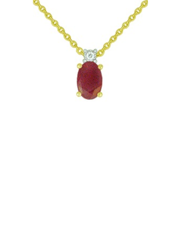 Collier Or Jaune et Rubis