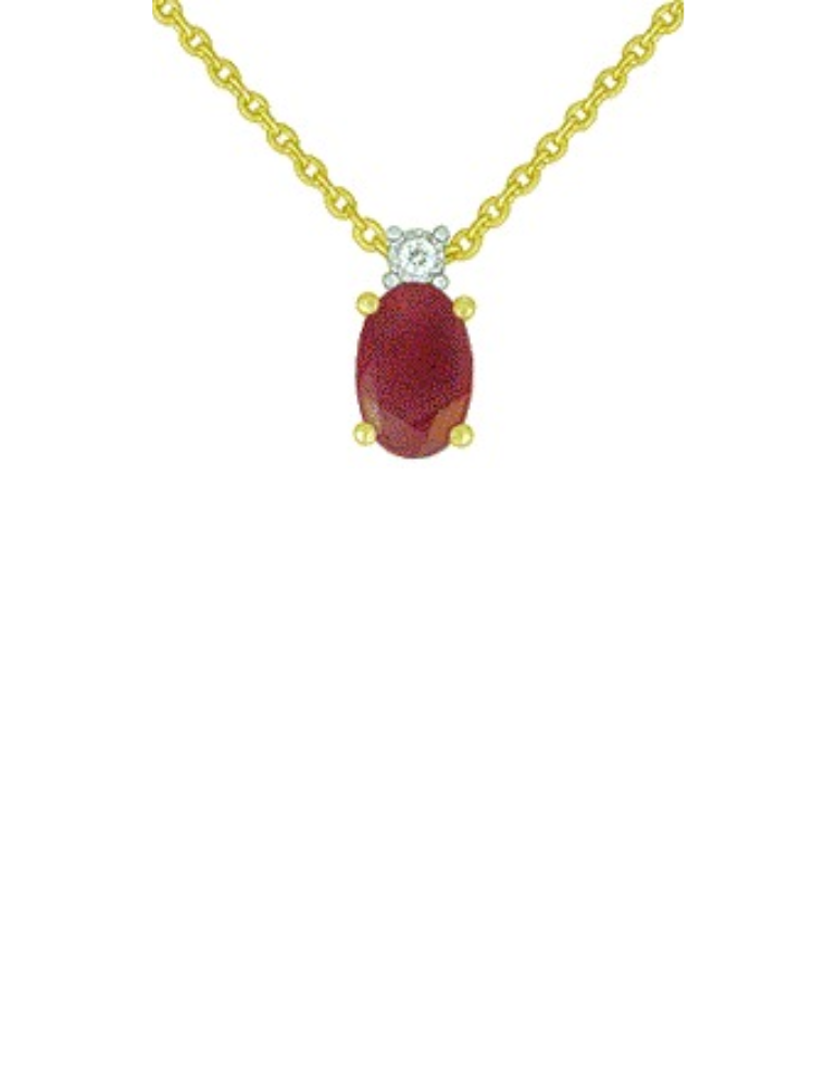 Collier Or Jaune et Rubis