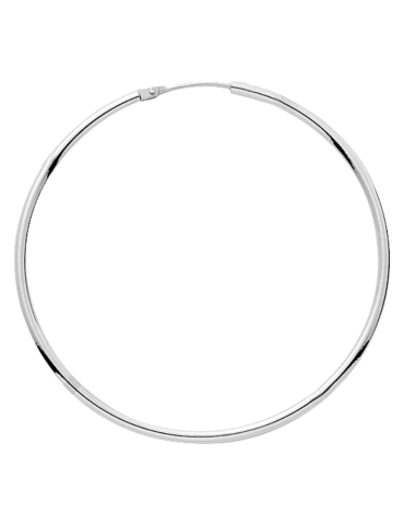 Boucles D’ Oreilles Créoles Or Blanc diamètre 40 mm