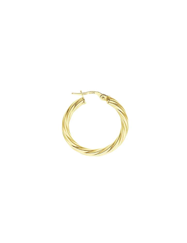 Boucles D’ Oreilles Créoles torsadées Or Jaune Diametre 10 mm