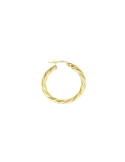 Boucles D’ Oreilles Créoles torsadées Or Jaune Diametre 10 mm