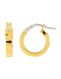 Boucle D’Oreille Crèole fil rectangle Or Jaune Diametre 10 mm