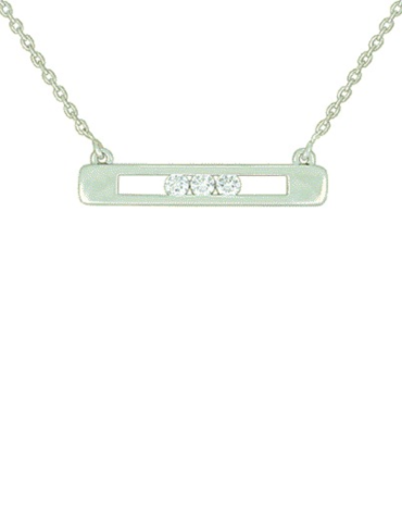 Collier Trilogie Or Blanc & Diamants