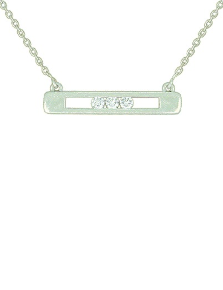Collier Trilogie Or Blanc & Diamants