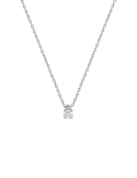 Collier Solitaire Or Blanc & Diamant