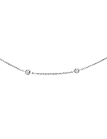 Collier Tennis Or Blanc & Diamants