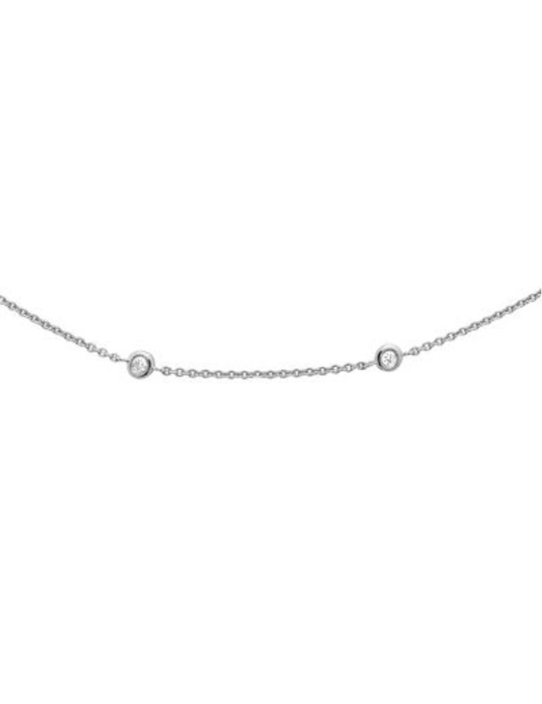Collier Tennis Or Blanc & Diamants
