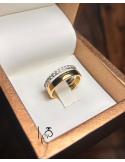 Bague en or bicolore sertie de diamants – Création Artisanale