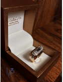 Bague Tank Saphir & Diamants – Création Artisanale en Or 18 Carats