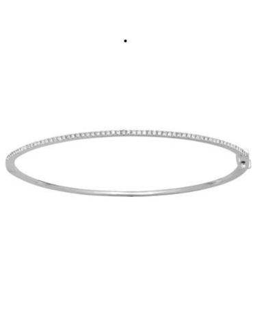 Bracelet Jonc Or Blanc & Diamants